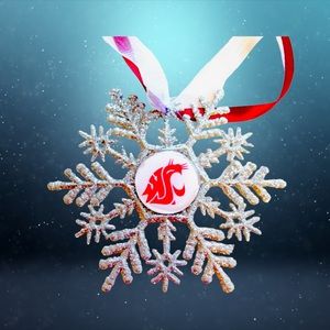 Washington State Univ COUGARS Snowflake Ornament *NEW*